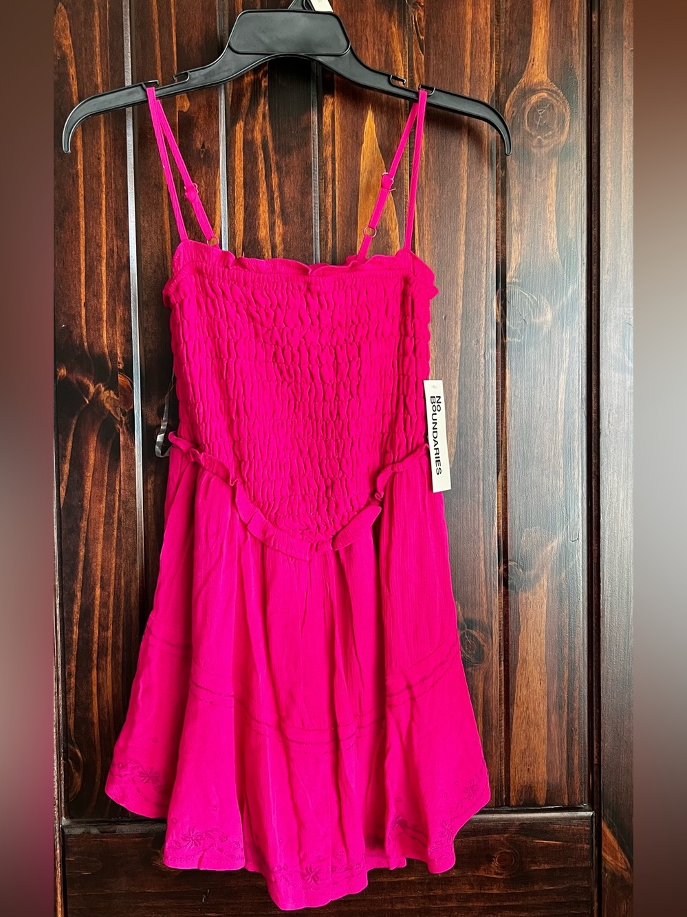 No Boundaries Bright Pink Smocked One-Piece Dress